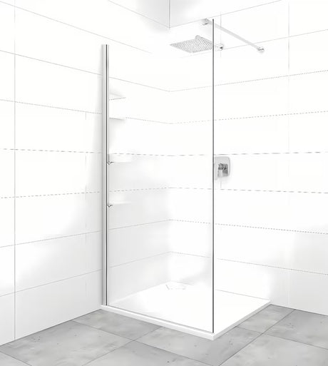 Walk-in sprchová zástěna SAT Walk-in 80 cm s čirým sklem a chromovým profilem