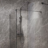 SAT Walk-in sprchová zástěna Walk-In 80 cm v černém provedení s čirým sklem a PVD Gun metal zavětrováním.