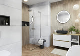 SAT Walk-in ścianka prysznicowa Walk‑in- 80 cm w kolorze chrom z przezroczystym szkłem bezpiecznym i powłoką EasyClean.