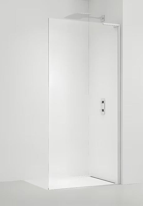 Bílá walk-in sprchová zástěna SAT Walk-in 80 cm s čirým bezpečnostním sklem a úpravou EasyClean