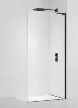 Walk-in sprchová zástěna SAT Walk-in 80 cm v černé matné s čirým bezpečnostním sklem