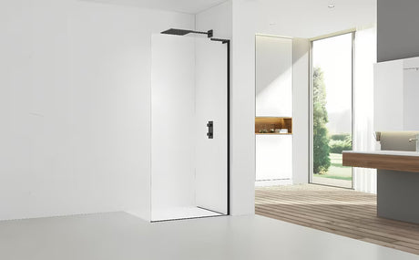 Walk-in sprchová zástěna SAT Walk-in 80 cm v černé matné s čirým bezpečnostním sklem