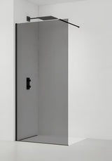 SAT Walk-in sprchová zástěna Walk-In 90 cm v černé barvě s neprůhledným kouřovým sklem