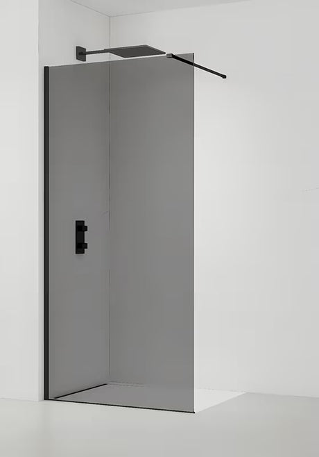 SAT Walk-in sprchová zástěna Walk-In 90 cm v černé barvě s neprůhledným kouřovým sklem