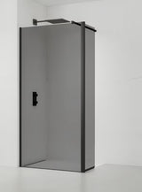SAT Walk-in sprchová zástěna Walk-In 90 cm s černým profilem a kouřovým neprůhledným sklem