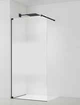 Černá walk-in sprchová zástěna SAT Walk-in 90 cm s čirým sklem a intimním pásem