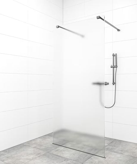 Walk-in sprchová zástěna SAT Walk-in 90 cm s bezpečnostním sklem a upevňovacími rameny v gun metal provedení