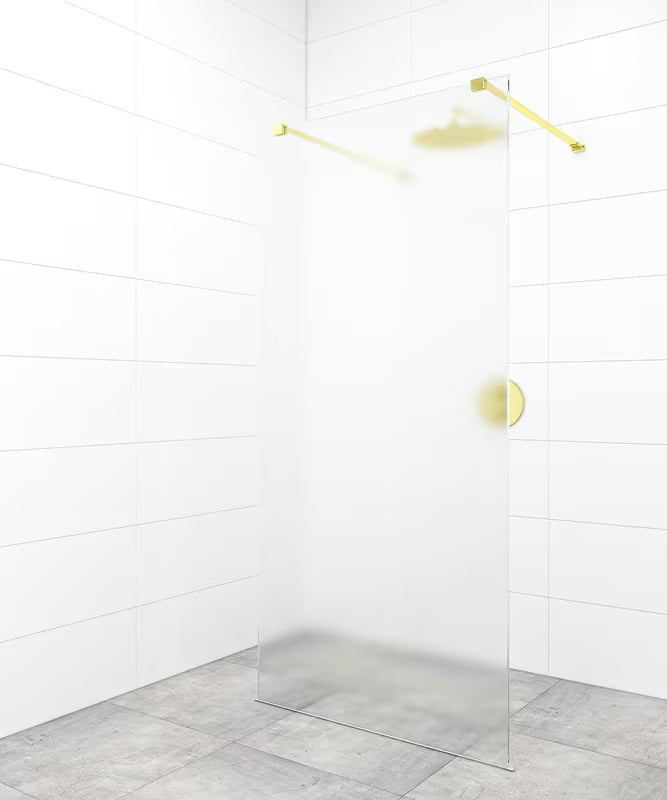 SAT Walk-in sprchová zástěna Walk-In 90 cm se zlatými upevňovacími rameny a transparentním sklem