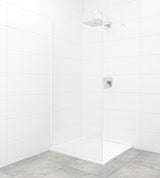 SAT Walk-in sprchová zástěna Walk-In 90 cm v bílé barvě s čirým bezpečnostním sklem a úpravou EasyClean.