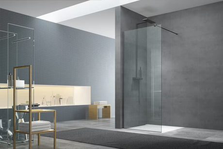 SAT Walk-In set pro zástěny Walk-in v provedení PVD gun metal s bočním profilem a spodní lištou