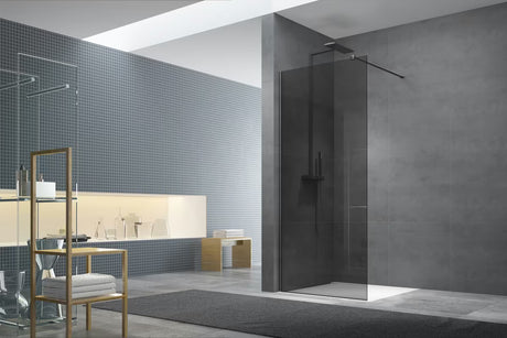 SAT Walk-In set pro zástěny Walk-in v provedení PVD gun metal s bočním profilem a spodní lištou