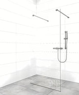 Upevňovací rameno SAT Walk-In s PVD povrchem v barvě gun-metal pro walk-in sprchovou stěnu.