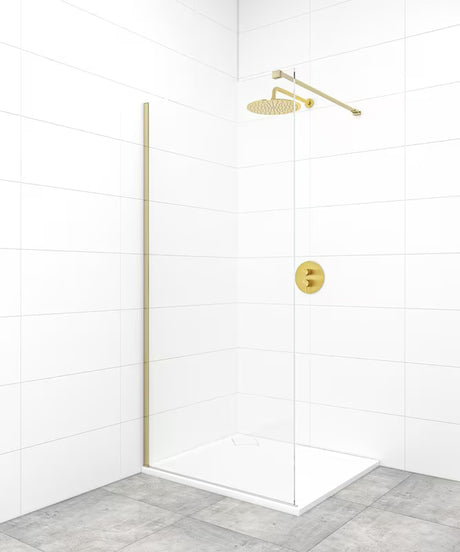 Zlatavé mosazné upevňovací rameno pro walk-in sprchovou stěnu SAT Walk-In