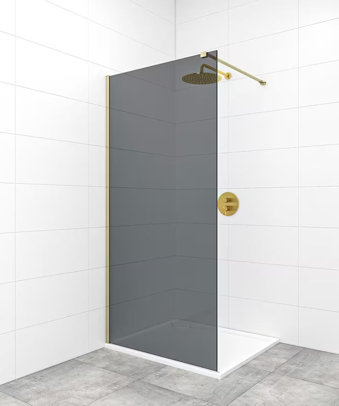 Zlatavé mosazné upevňovací rameno pro walk-in sprchovou stěnu SAT Walk-In