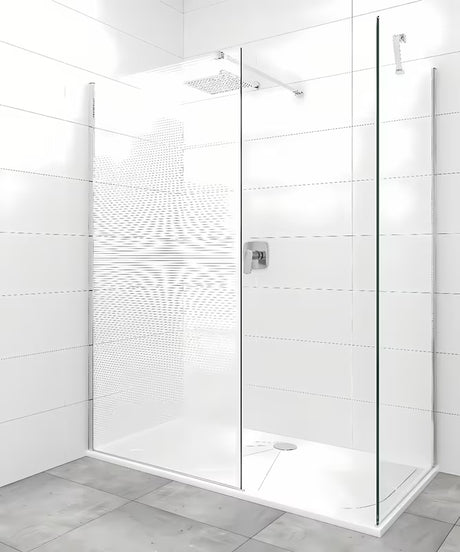 Hliníkové upevňovací rameno SAT Walk-in s klouby na obou koncích pro stabilizaci walk-in skla.