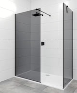 Černé upevňovací rameno SAT Walk-in s klouby pro stabilní uchycení walk-in skla