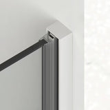 Posuvné sprchové dveře SAT Xmotion 110 cm v bílé barvě s čirým sklem a bezrámovým provedením.
