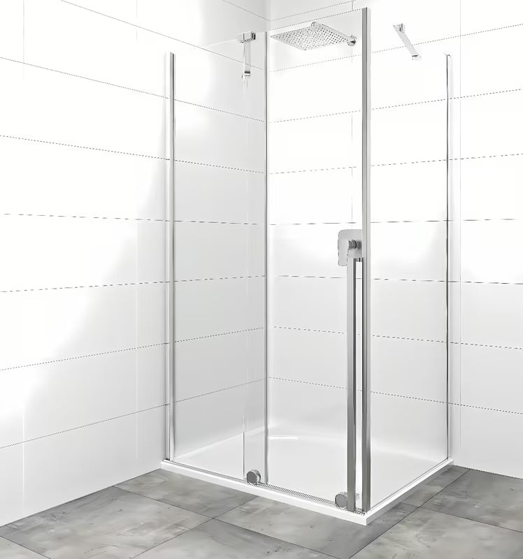 Sprchový kout SAT Xmotion 110x90 cm s čirým sklem, bezrámovým provedením a chromovými profily