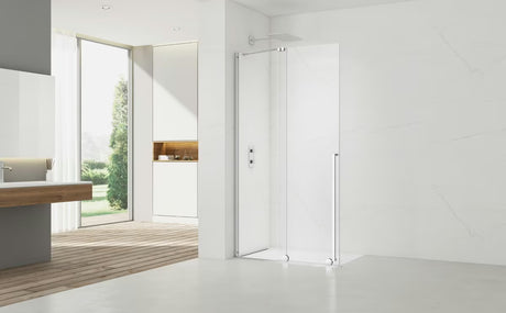 Sprchová zástěna walk-in SAT Xmotion 120 cm v chromu s čirým sklem a posuvným systémem