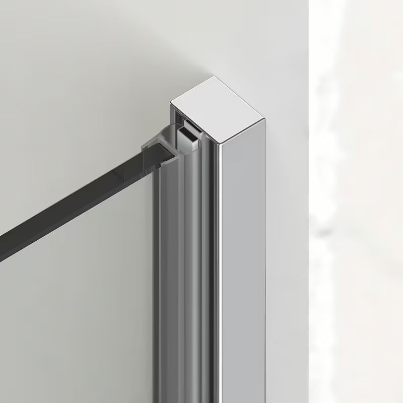 Sprchové dveře SAT Xmotion 120 cm do niky v lesklém chromu s čirým sklem a posuvným otevíráním.