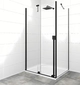 Obdélníkový sprchový kout SAT Xmotion 120x80 cm v černém provedení s čirým sklem a posuvnou zástěnou