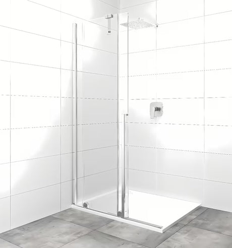 Sprchová zástěna Walk-In SAT Xmotion 140 cm v chromu s čirým sklem a posuvným otevíráním
