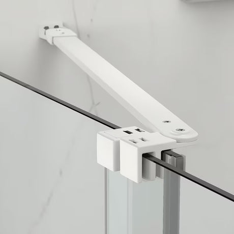 Walk-in sprchová zástěna SAT Xmotion 140 cm s bílými profily a čirým sklem bez dekoru