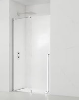 Sprchové dveře SAT Xmotion 140 cm v lesklém chromu s čirým sklem a posuvným otevíráním