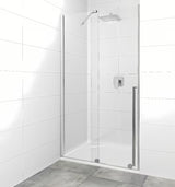 Sprchové dveře SAT Xmotion 140 cm v lesklém chromu s čirým sklem a posuvným otevíráním