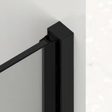Sprchové dveře walk-in SAT Walk-In Xmotion 140 cm v černém provedení s čirým sklem a posuvným systémem.