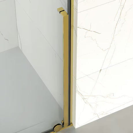 Sprchové dveře SAT Walk-In Xmotion 140 cm se zlatým lesklým profilem a čirým sklem