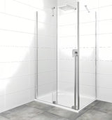 Tuš kabina SAT Xmotion 140x80 cm s prozornim steklom in sijajno kromirano izvedbo