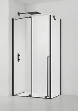 Sprchový kout SAT Xmotion 140x90 cm v černém provedení s čirým sklem a posuvným otevíráním