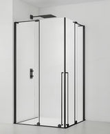 Obdélníkový sprchový kout SAT Xmotion 140x100 cm v černém provedení s čirým sklem a posuvnými dveřmi