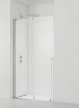 Sprchové dveře do niky SAT Xmotion 100 cm v lesklém chromu s čirým sklem a posuvným otevíráním.