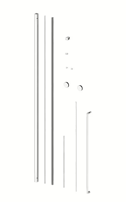 Pravokotna tuš kabina SAT Walk-In Xmotion 100x90 cm z drsnimi vrati in prozornim steklom v sijajnem kromu