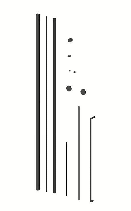 Sprchový kout SAT Walk-In Xmotion 110x100 cm v černé barvě s posuvnými dveřmi a čirým sklem