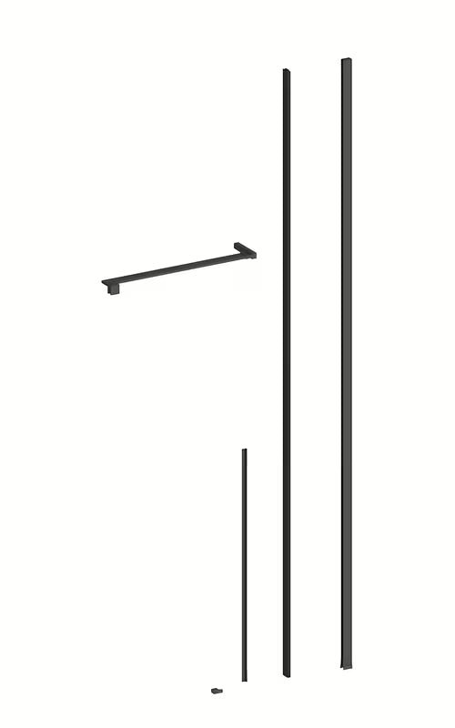 Sprchový kout SAT Walk-In Xmotion 120x90 cm v černé barvě s čirým sklem a posuvnými dveřmi