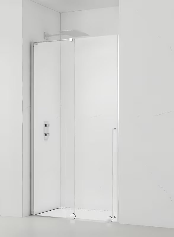 Sprchové dveře SAT Walk-In Xmotion do niky 140 cm v lesklém chromu s čirým sklem a posuvným systémem
