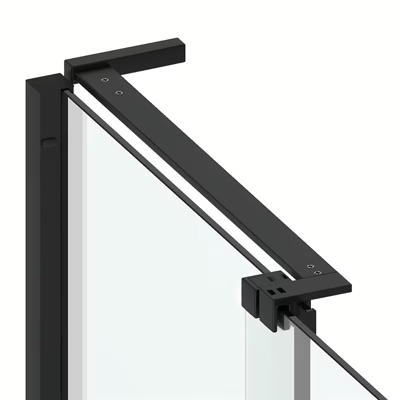 Sprchové dveře do niky SAT Xmotion 140 cm v černé barvě s čirým sklem a posuvným otevíráním.