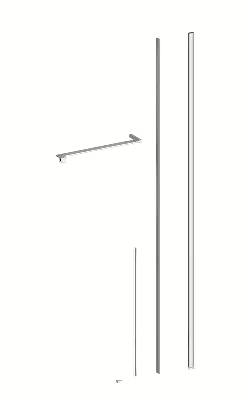 Obdélníkový sprchový kout SAT Xmotion 140x90 cm v lesklém chromu s čirým sklem a posuvnými dveřmi.