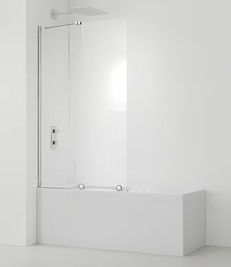Vanová zástěna SAT Walk-In Xmotion 150 cm v chromovém provedení s posuvným dílem a úpravou Easy Clean