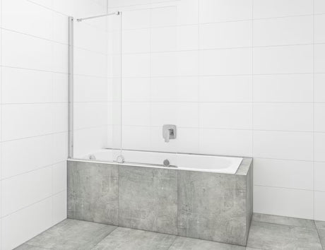Vanová zástěna SAT Walk-In Xmotion 150 cm v chromovém provedení s posuvným dílem a úpravou Easy Clean