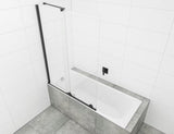 Posuvná vanová zástěna SAT Walk-In Xmotion s čirým sklem a černými profily