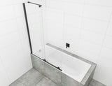 Posuvná vanová zástěna SAT Walk-In Xmotion s čirým sklem a černými profily