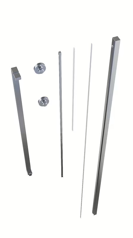 Instalační sada pro walk-in SAT Walk-In Xmotion v chromu s profilem, madlem, kolejnicemi a kolečky