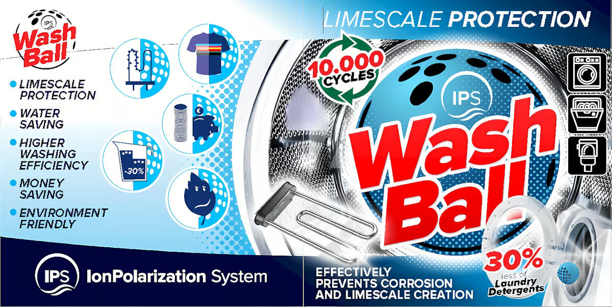 KalyxX IPS WashBall prací koule pro pračku, myčku nádobí a WC nádržku proti vodnímu kameni