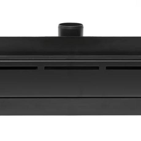 Sprchový žlab SAT 70 cm v černé matné barvě s nerezovým roštem pro moderní koupelnu.