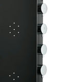 Černý sprchový panel SIKO se 4 funkcemi včetně hlavové a ruční sprchy, vodopádu a masážních trysek.