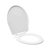 Bílé WC sedátko z termoplastu s plastovými panty v jednoduchém provedení